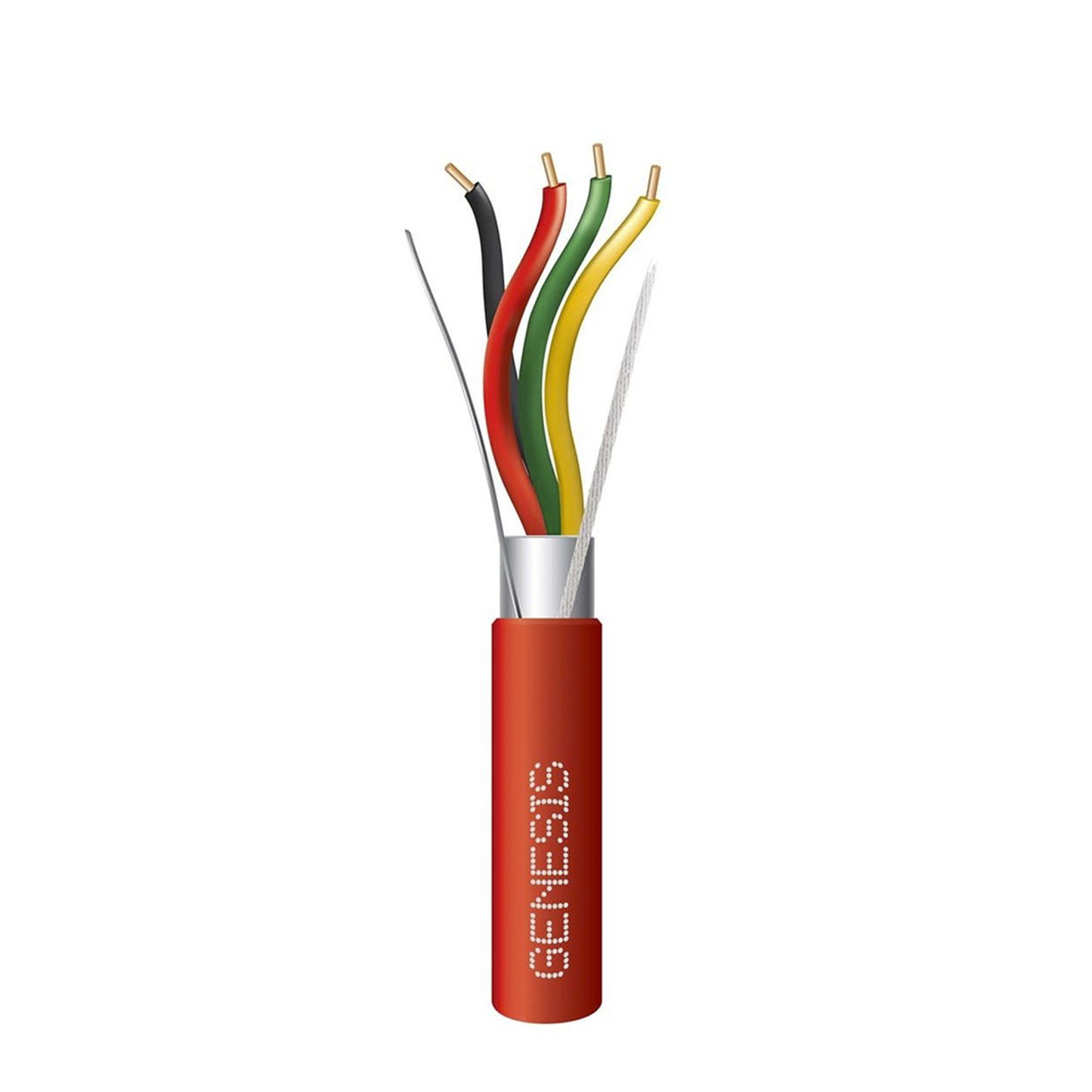 Bobina de 305 Metros de Alambre / 4x16 AWG / BLINDADO Plenum / Tipo FPLP / Color Rojo / Para Aplicaciones en Sistemas de Detección de Incendio y Sistemas de Evacuación