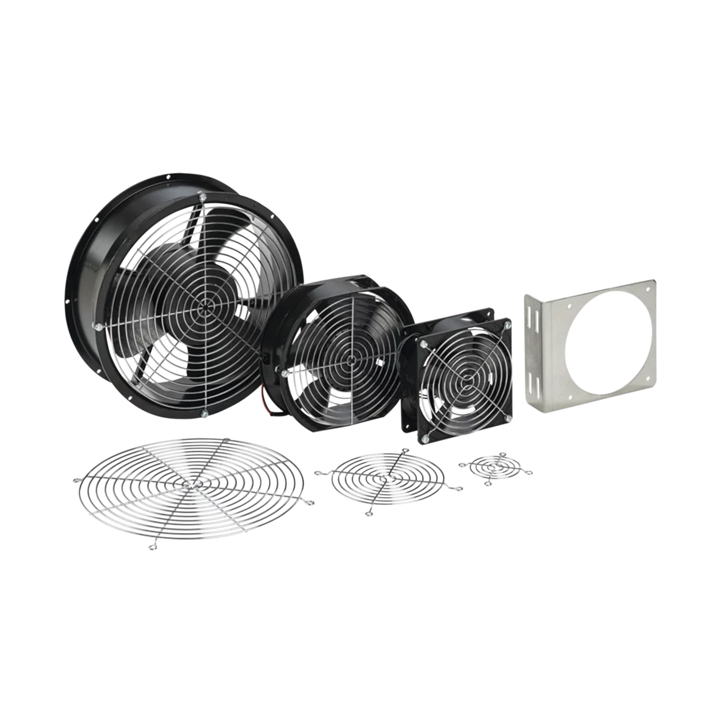 Ventilador Axial Compacto, de 4 Pulgadas, 100 CFM, 115 Vca, De Acero, Color Negro