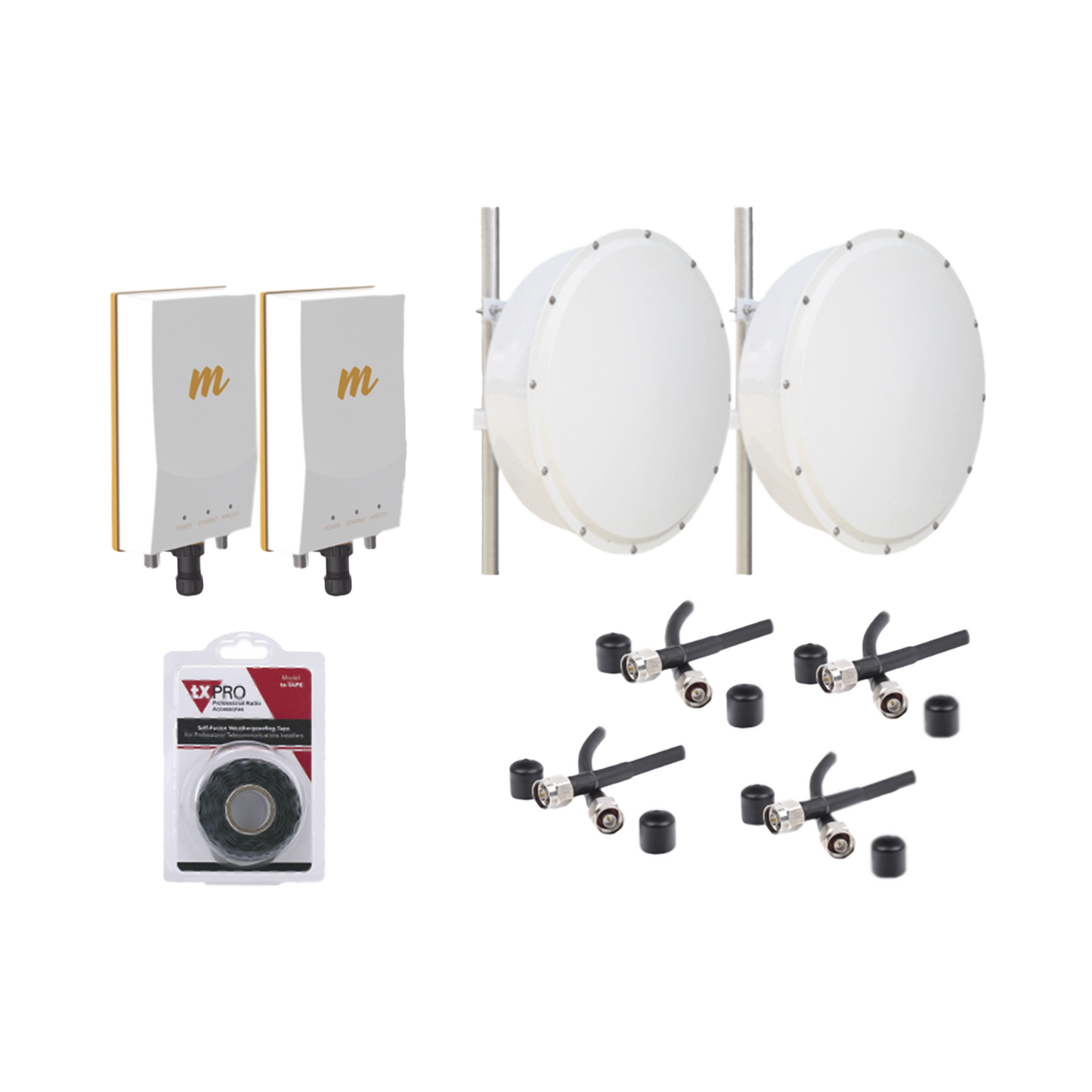 Kit de 2 radios B5c con antena de 30 dBi , Frecuencia (4.9-6.5 GHz), incluye jumper y radomo, ideal para distancias de hasta 25km