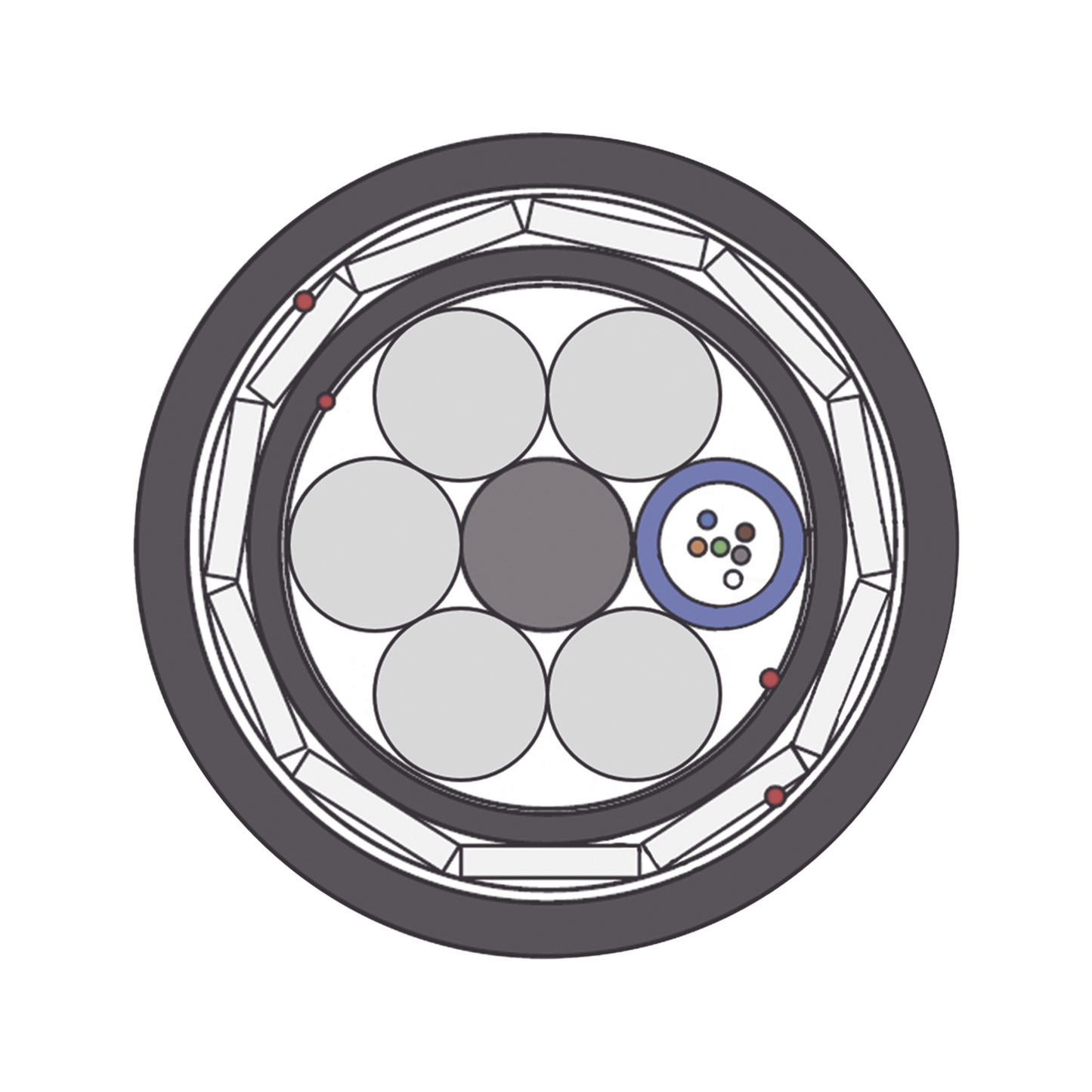 Cable de Fibra Óptica Aérea (ADSS) G.652D Armada Anti roedor, Dieléctrica, Monomodo 6 Hilos, Span 200, Precio por metro