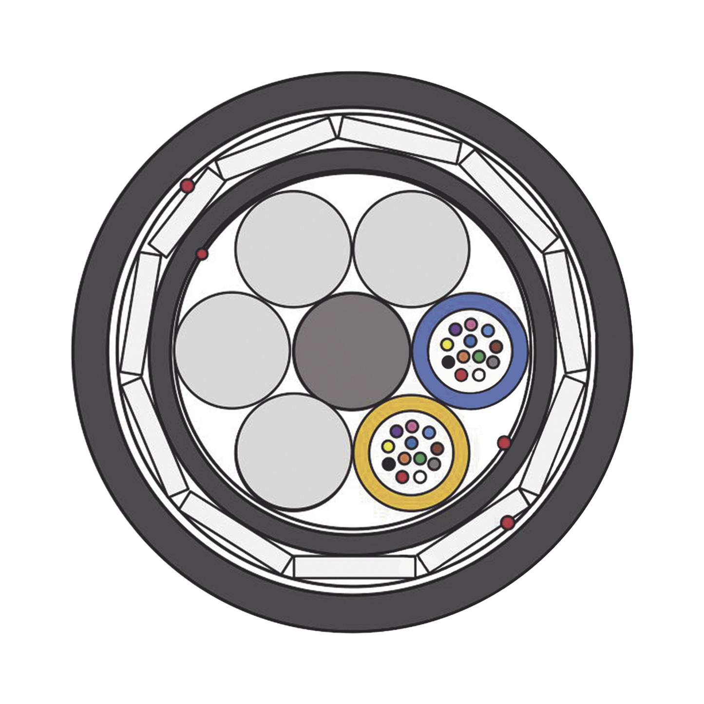 Cable de Fibra Óptica Aérea (ADSS) G.652D Armada Anti roedor, Dieléctrica, Monomodo 24 Hilos, Span 200, Precio por metro