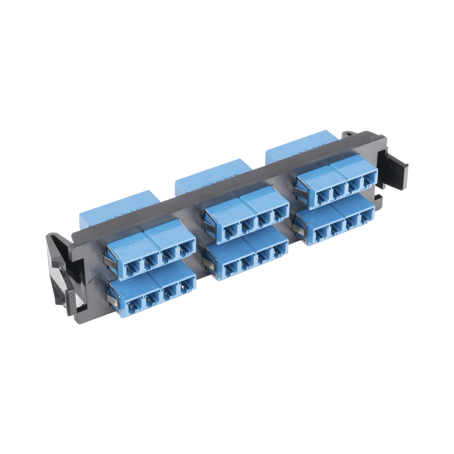 Placa acopladora de Fibra Óptica Quick-Pack, Con 6 Conectores LC/UPC Quad (24 Fibras), Para Fibra Monomodo, Azul