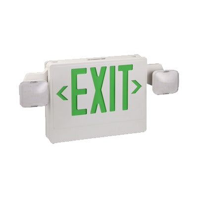 Señal de salida luminosa con batería y lámparas de emergencia, color verde