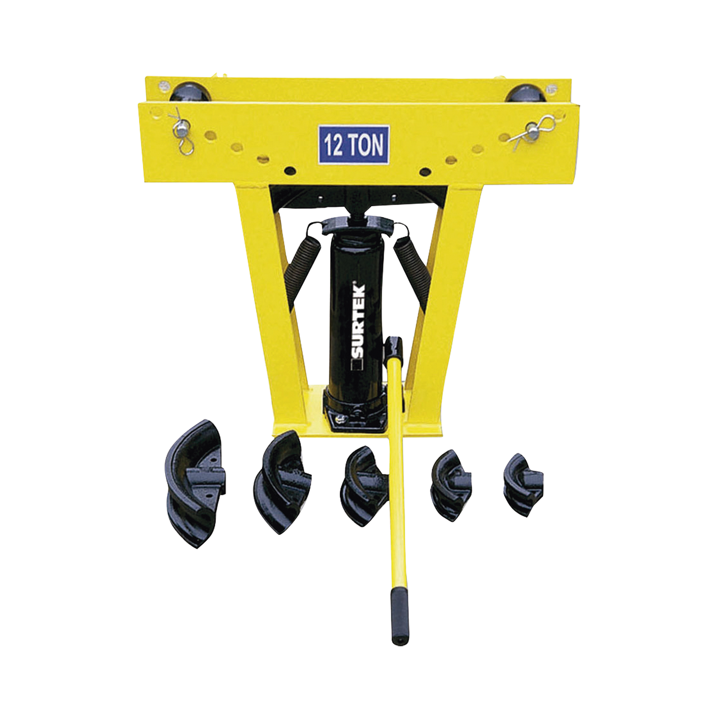 Doblado-tubos hidráulico de 1/2" a 2" incluye dados con medidas, capacidad 12 toneladas.