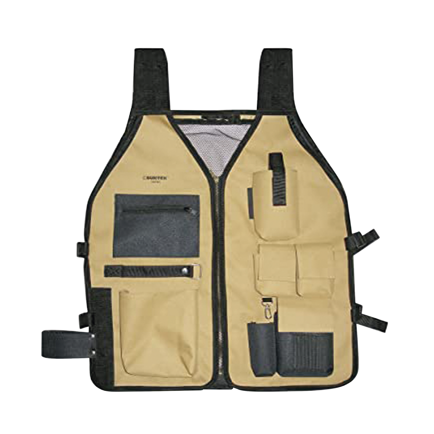 Chaleco porta herramientas 6 compartimientos con cinturones ajustables.