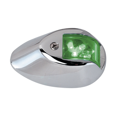 Set de Luces de Navegación Verticales Rojo / Verde con Carcasa en Cromo para Embarcaciones a Motor de Menos de 20 Metros