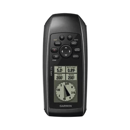 GPSMAP 73 Portátil / Pantalla LCD 4 Niveles de Gris / Resolución 128 x 160 Píxeles / Autonomía +18 Horas / Resistencia al Agua IPX7 / Receptor de Alta Sensibilidad / 1000 Waypoints / 100 Tracks / Flotante / Calendario de Caza y