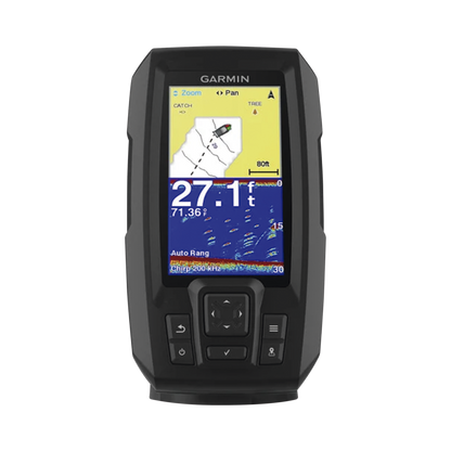 Fishfinder STRIKER™ Plus 4 con GPS Integrado / Pantalla QSVGA 272 x 480 píxeles / Frecuencias 50-200 kHz / Potencia 200 W RMS / Tecnología de Ganancia Automática / Sensor de Temperatura / Resistencia al Agua IPX7