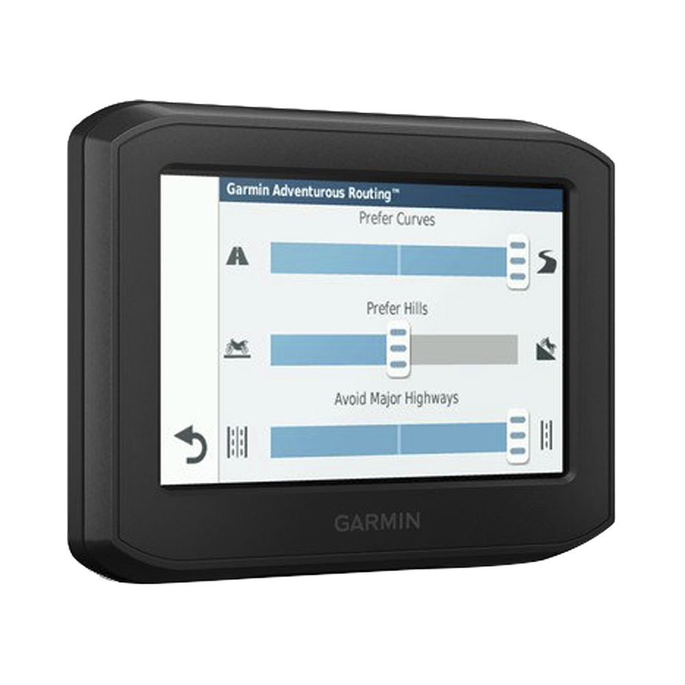 Navegador para Motocicleta Zūmo / Pantalla 4.3" Resistente / Ruteo Aventurero / Alertas para Motociclistas / Control de Música / Llamadas Manos Libres / Tráfico y Clima en Tiempo Real / Notificaciones Inteligentes / Compatible con Trip
