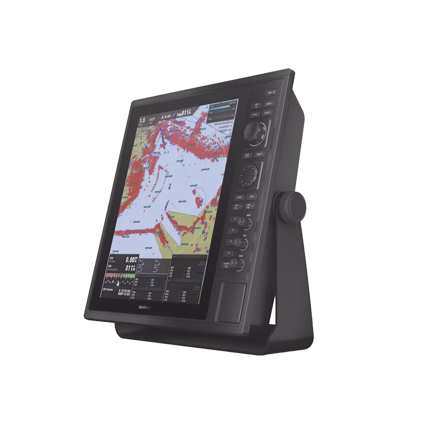 Pantalla CR 1522 / Resolución 1024 x 768 XGA / GPS/GLONASS/GALILEO/BEIDOU/QZSS/GAGAN / 2 Ranuras SD / IP26 & IP27 / NMEA 2000 y 0183 Compatible / 10-36 VDC