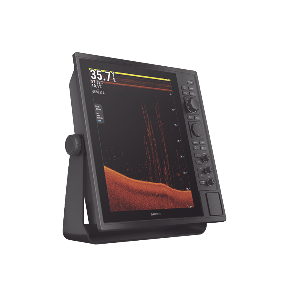 Pantalla Náutica GPSMAP 15" / Resolución XGA 1024x768 / Dual-Frequency Sonar 50/200 kHz / CHIRP Sonar Built-in / ClearVü y SideVü / Compatible con NMEA 2000 y 0183 / 2 Ranuras SD / IP26/IP27