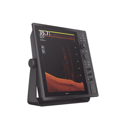 Pantalla Náutica GPSMAP 15" / Resolución XGA 1024x768 / Dual-Frequency Sonar 50/200 kHz / CHIRP Sonar Built-in / ClearVü y SideVü / Compatible con NMEA 2000 y 0183 / 2 Ranuras SD / IP26/IP27