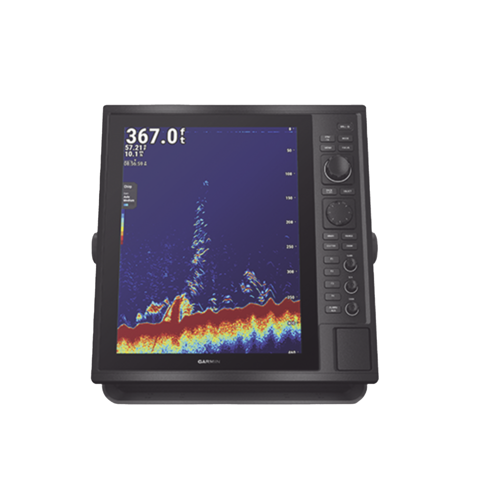Pantalla Náutica GPSMAP 15" / Resolución XGA 1024x768 / Dual-Frequency Sonar 50/200 kHz / CHIRP Sonar Built-in / ClearVü y SideVü / Compatible con NMEA 2000 y 0183 / 2 Ranuras SD / IP26/IP27