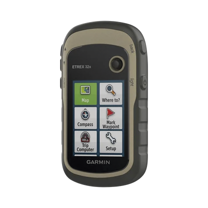 GPS Portátil eTrex 32x Outdoor / Pantalla TFT Transflectiva 2.2 Pulgadas / Resolución 240x320 Pixeles / Brújula 3 Ejes / Altímetro Barométrico / GPS + GLONASS / 8 GB Memoria / IPX7 / Compatible ANT+