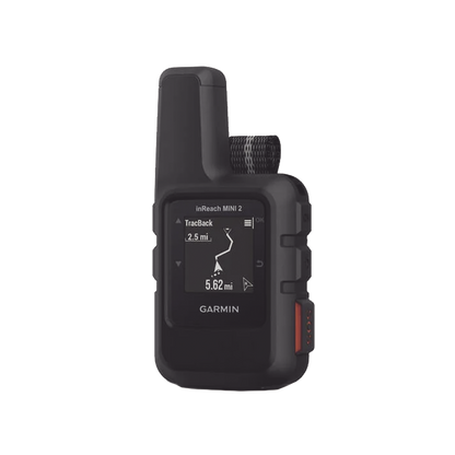 GPS portátil inReach® Mini 2 / Pantalla Monocroma Transflectiva 23 x 23 mm / Resolución 176 x 176 píxeles / Batería Recargable de Iones de Litio / Autonomía Hasta 14 Días / Resistencia al Agua IPX7 / Conectivi