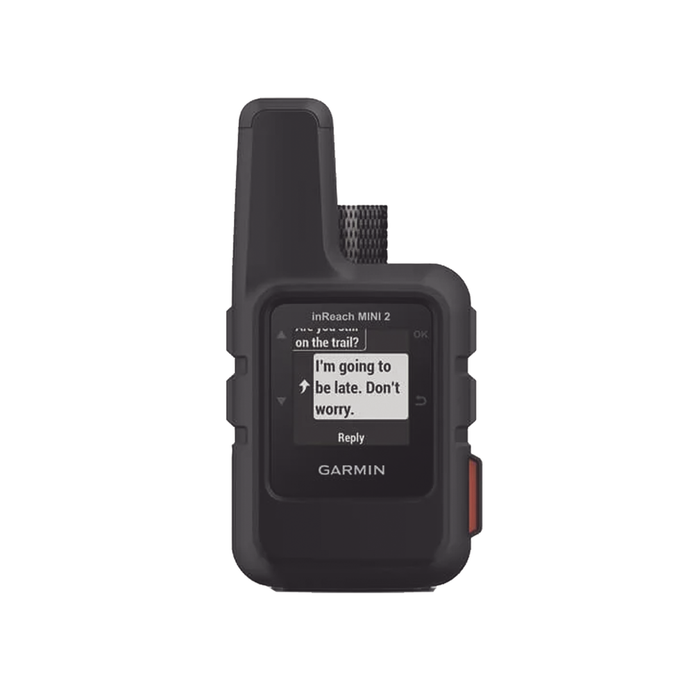GPS portátil inReach® Mini 2 / Pantalla Monocroma Transflectiva 23 x 23 mm / Resolución 176 x 176 píxeles / Batería Recargable de Iones de Litio / Autonomía Hasta 14 Días / Resistencia al Agua IPX7 / Conectivi