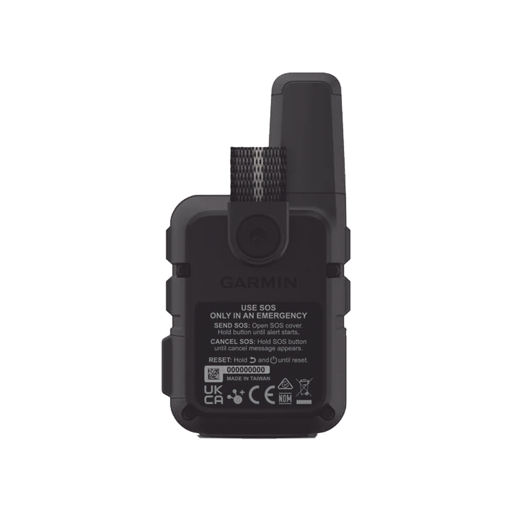 GPS portátil inReach® Mini 2 / Pantalla Monocroma Transflectiva 23 x 23 mm / Resolución 176 x 176 píxeles / Batería Recargable de Iones de Litio / Autonomía Hasta 14 Días / Resistencia al Agua IPX7 / Conectivi