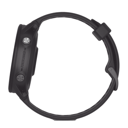Reloj Garmin Forerunner 955 solar color negro en correa de silicón, con funciones premium de entrenamiento.