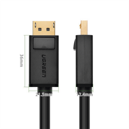 Cable DisplayPort 1.2 Macho a Macho | Longitud 5 Metros (16.40 Pies) | Versión DP1.2 | Soporta 4K@60Hz; 2K@144Hz | Soporta 3D | Color Profundo de 8 y 10 Bits | Blindaje Interno Múltiple | Cobre Estañado 28AWG | Botón de Liberación