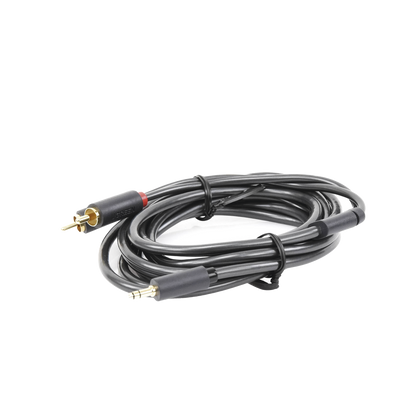 Cable Adaptador de 3.5mm Macho a 2 RCA Macho / 3 Metros (9.84 Pies) / Color Gris / Blindaje Múltiple / ABS / Alta Calidad