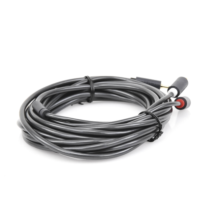 Cable Adaptador de 3.5mm Macho a 2 RCA Macho / 5 Metros (16.40 Pies) / Color Gris / Blindaje Múltiple / ABS / Alta Calidad