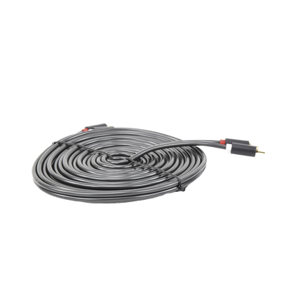 Cable de Audio 2 RCA Macho a 2 RCA Macho / 5 Metros (16.40 Pies) / Color Negro / Alta Calidad / Anillos de Goma para Asegurar un Agarre Firme al Instalar o Quitar el Cable