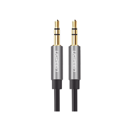 Cable Auxiliar 5 Metros / Conector 3.5mm a 3.5mm / Macho a Macho / Cubierta de TPE / Carcasa de Aluminio / Color Negro