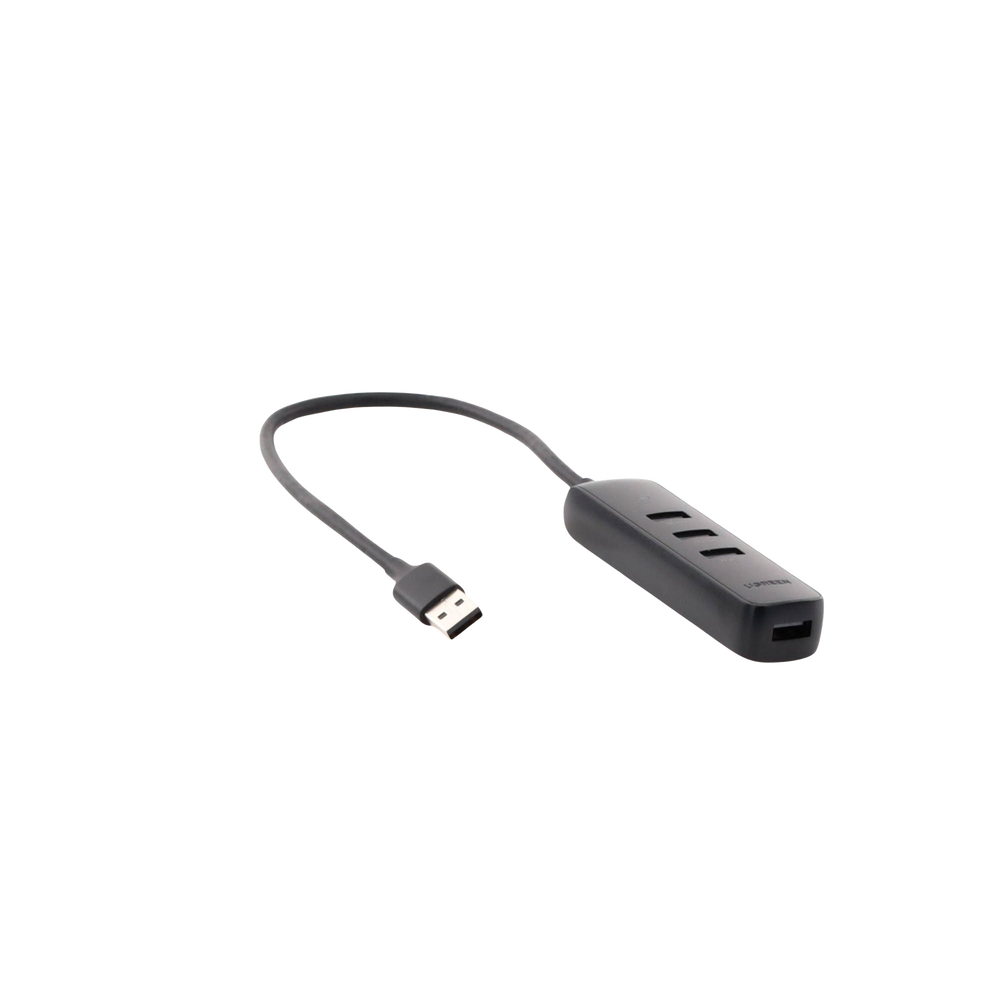 HUB USB-A 3.0 4 en 1 | 4 Puertos USB-A 3.0 (5Gbps) | Cable de 25 cm | Indicador Led | Ideal para Transferencia de Datos | Entrada USB-C para alimentar equipos de mayor consumo como discos duros | Color Negro.