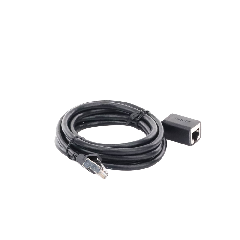 Cable de Extensión Cat6 RJ45 F/UTP / Macho a Hembra / 2 Metros (6.56 Pies) / Método de Conexión 568B / Velocidad de Transmisión 1000Mbps / Ancho de Banda del Canal 250MHz / Caja de Cobre / Negro