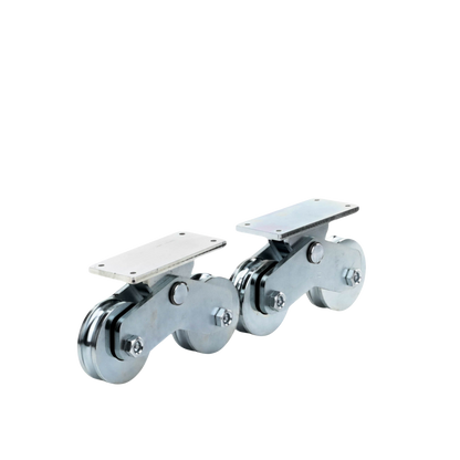 Rueda Doble de 12 cm / Capacidad Para Puertas de hasta 1200 kg / Canal Tipo "U"