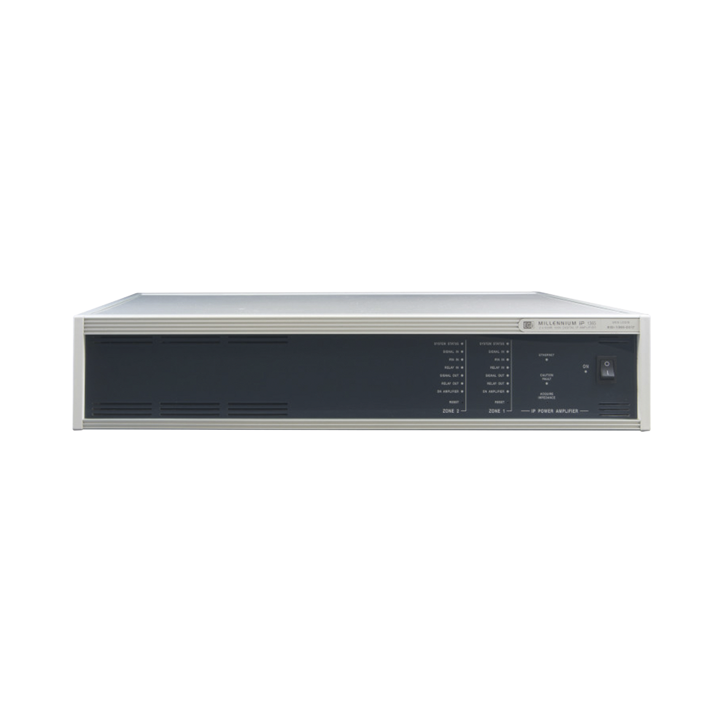 ETAPA DE POTENCIA DIGITAL 4x120W 100V  MILLENNIUM IP CON CONECTIVIDAD IP LAN, SUPERVISON, CALIDAD DE SONIDO HQ PARA 4 ZONAS, EN FORMATO RACK 2U
