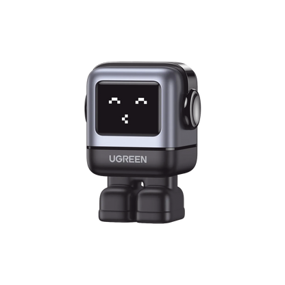 Cargador RobotGaN de 65W Serie UNO | 3 Puertos de Carga Rápida | 2 USB-C | 1 USB-A | PD 3.0 | QC 4.0 | Carga Inteligente | Tecnología GaN II | Zapato Magnético Extraíble | Carcasa Ignífuga | Pantalla LED