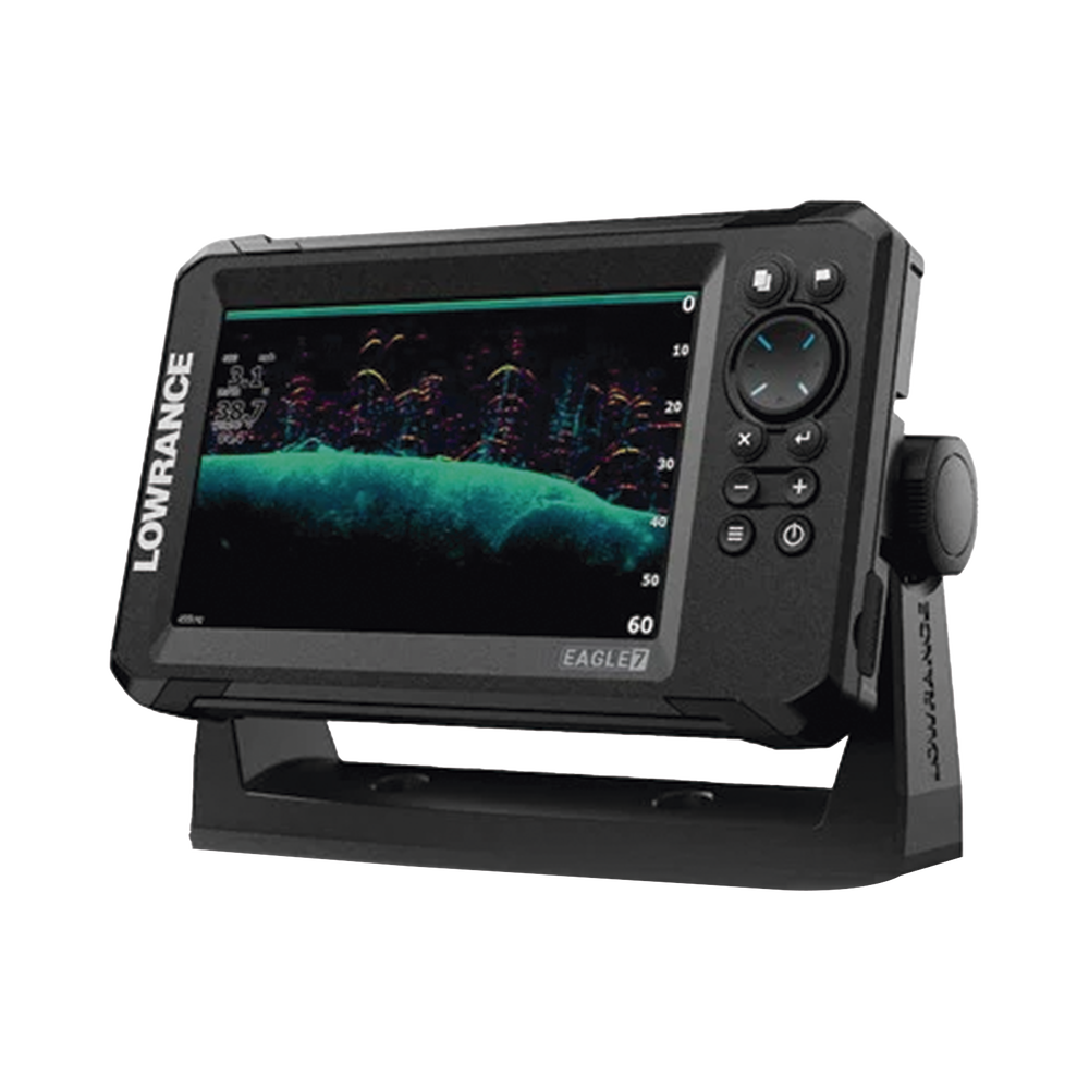 Eagle-7 ecosonda en pantalla horizontal IPS de 7 pulgadas, incluye transductor skimmer 50/200 kHz