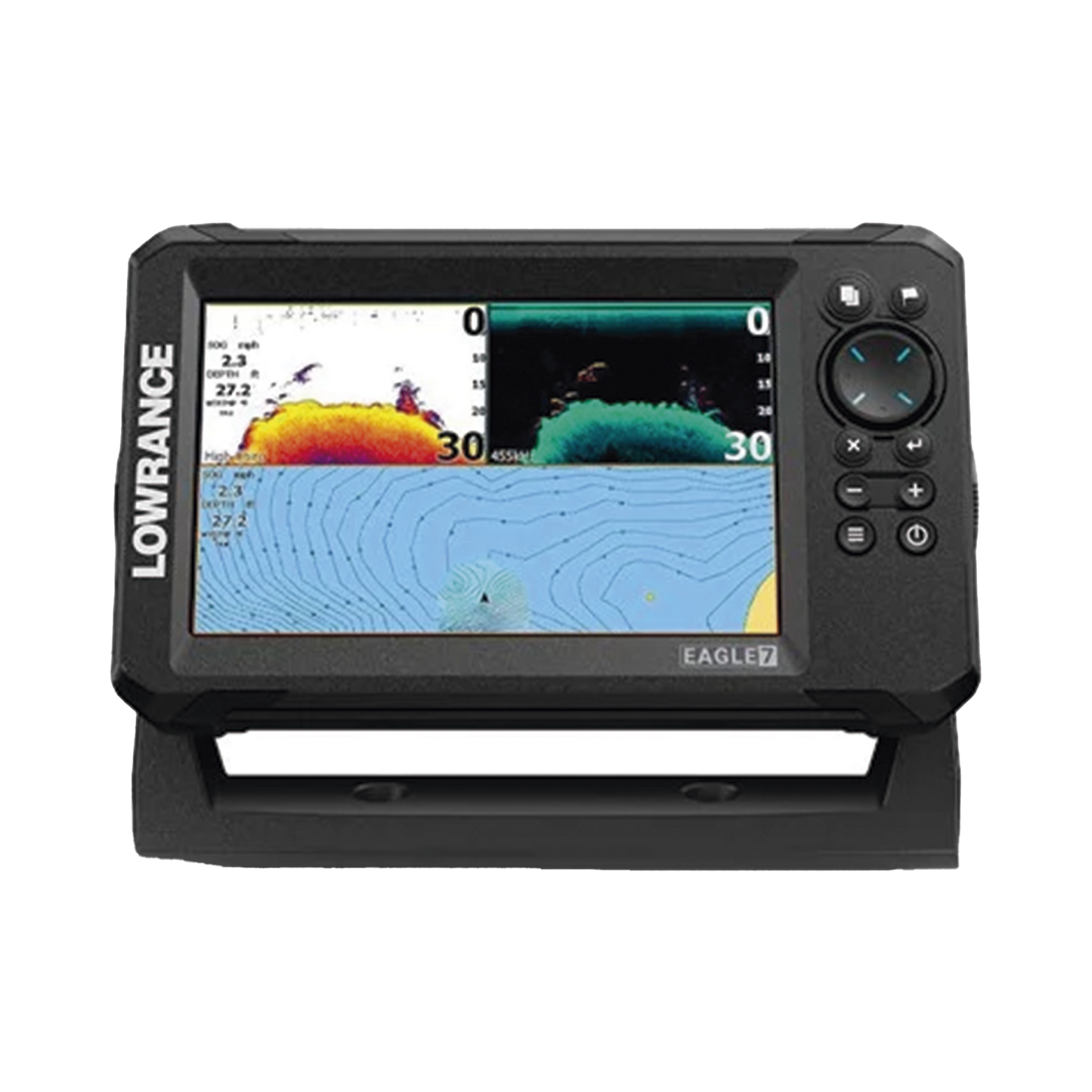Eagle-7 ecosonda en pantalla horizontal IPS de 7 pulgadas, incluye transductor skimmer 50/200 kHz
