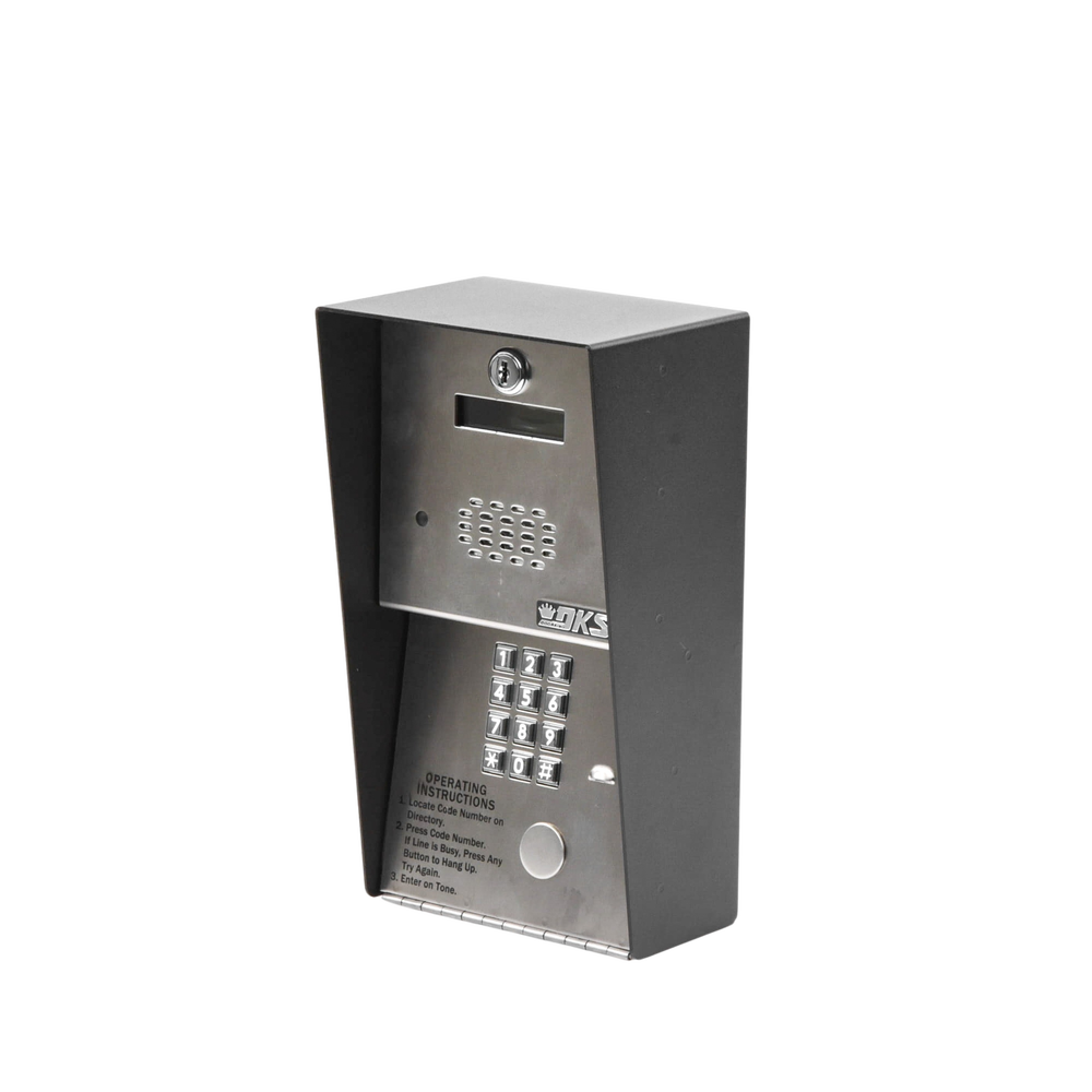 Audioportero Telefónico DKS Para 600 números Telefónicos / Control Para 2 Puertas / Gabinete Para Sobreponer/ Marcación a 16 Digitos / Linea Análoga o Digital