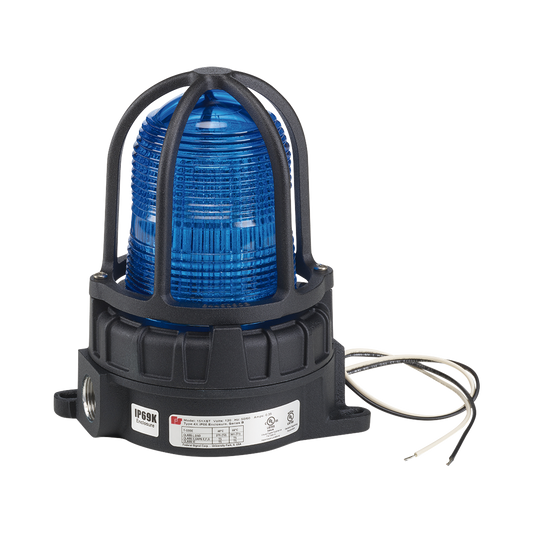 Luz de advertencia LED para ubicaciones peligrosas, montaje para superficies, 24 VCD, color Azul