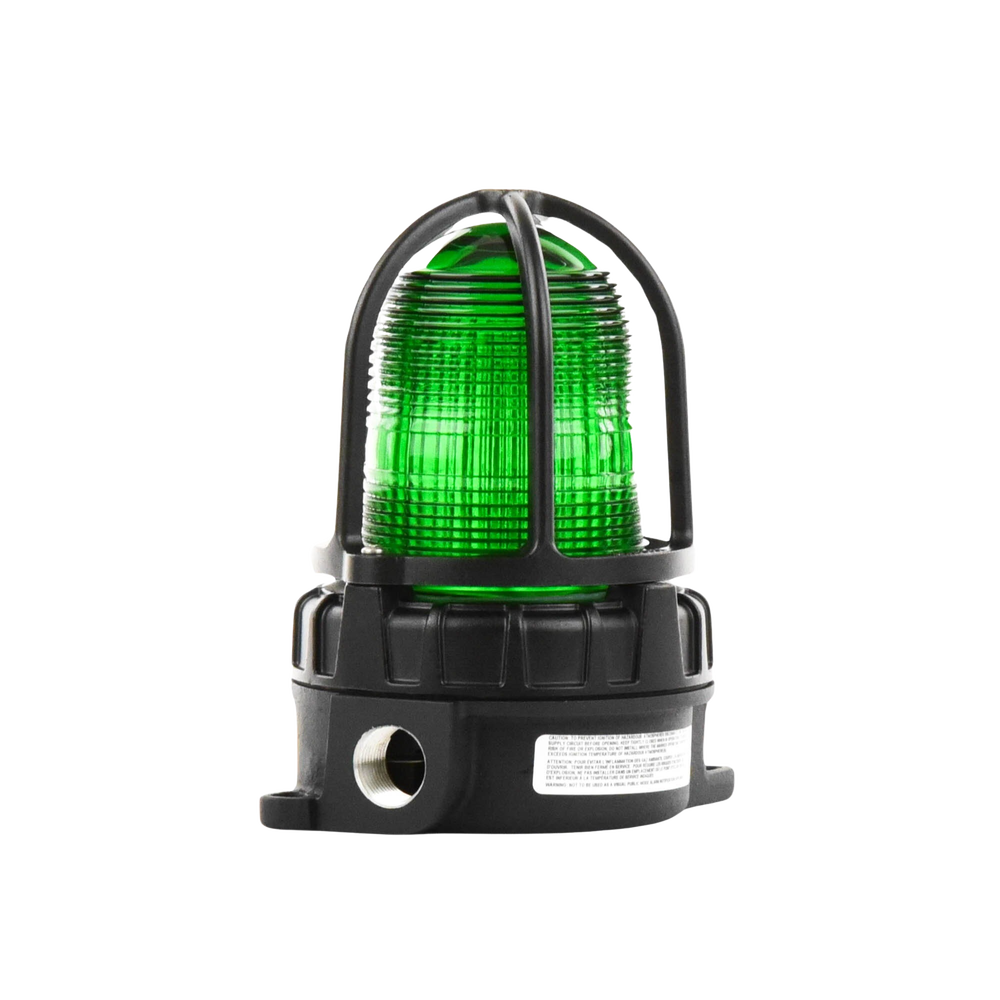 Luz de advertencia LED para ubicaciónes peligrosas, montaje para superficies, 24 VCD, color Verde