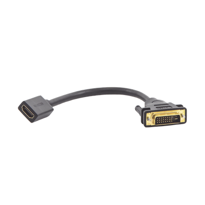 Convertidor DVI Macho a HDMI Hembra | Bidireccional | DVI 24+1 | 1080P@60Hz | Cable de 22 cm (8.66 Pulgadas) | Negro