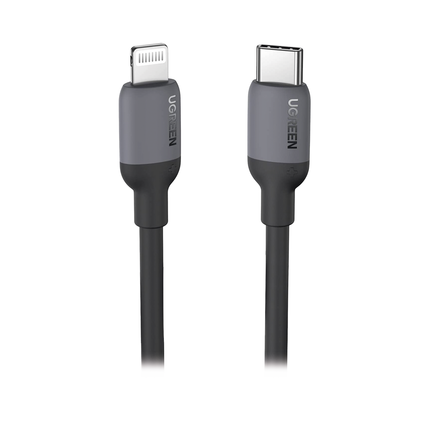 Cable USB-C a Lightning / Certificado MFi / 1 Metro / Adecuado para iPhone, iPad, iPod / Carga Rápida PD 20W /  Sincronización de Datos de hasta 480 Mbps / Goma de Silicona y  TPE. / Suave al Tacto / Color Negro