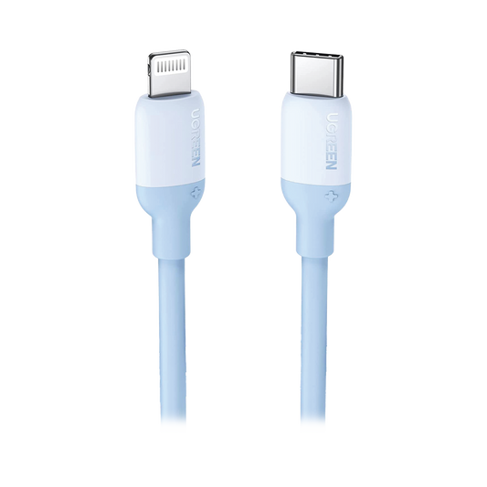 Cable USB-C a Lightning / Certificado MFi / 1 Metro / Adecuado para iPhone, iPad, iPod / Carga Rápida PD 20W /  Sincronización de Datos de hasta 480 Mbps / Goma de Silicona y  TPE. / Suave al Tacto / Color Navy Blue