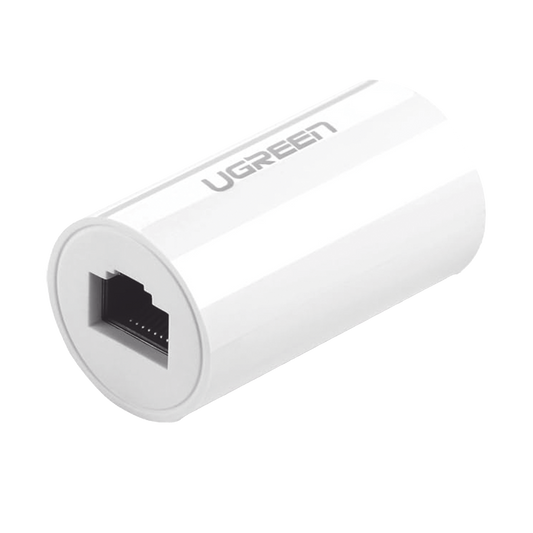 Acoplador y Protector (Extensor de Cable Ethernet RJ45) | 1000Mbps | Compatibilidad con Cat7/Cat6/Cat5e | Compatible con POE | Ignífugo | ABS | Color Blanco