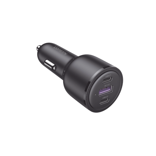 Cargador de Auto de 69W / 2 Puertos USB-C / 1 Puerto USB-A / Compatible con Vehículos de 12 y 24 VCD / Chip Inteligente / Diseño Compacto / Multi Protección / Múltiples Protocolos de Carga / ABS-PC Ignifugo.