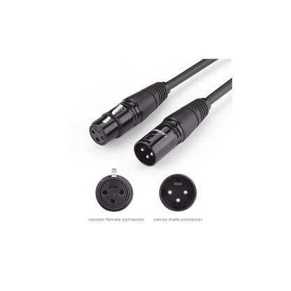 Cable para Micrófono XLR Tipo Canon Macho a Hembra / 10 Metros / Plug & Play / Antiinterferencias / Triple Blindaje / Alta Calidad / Color Negro