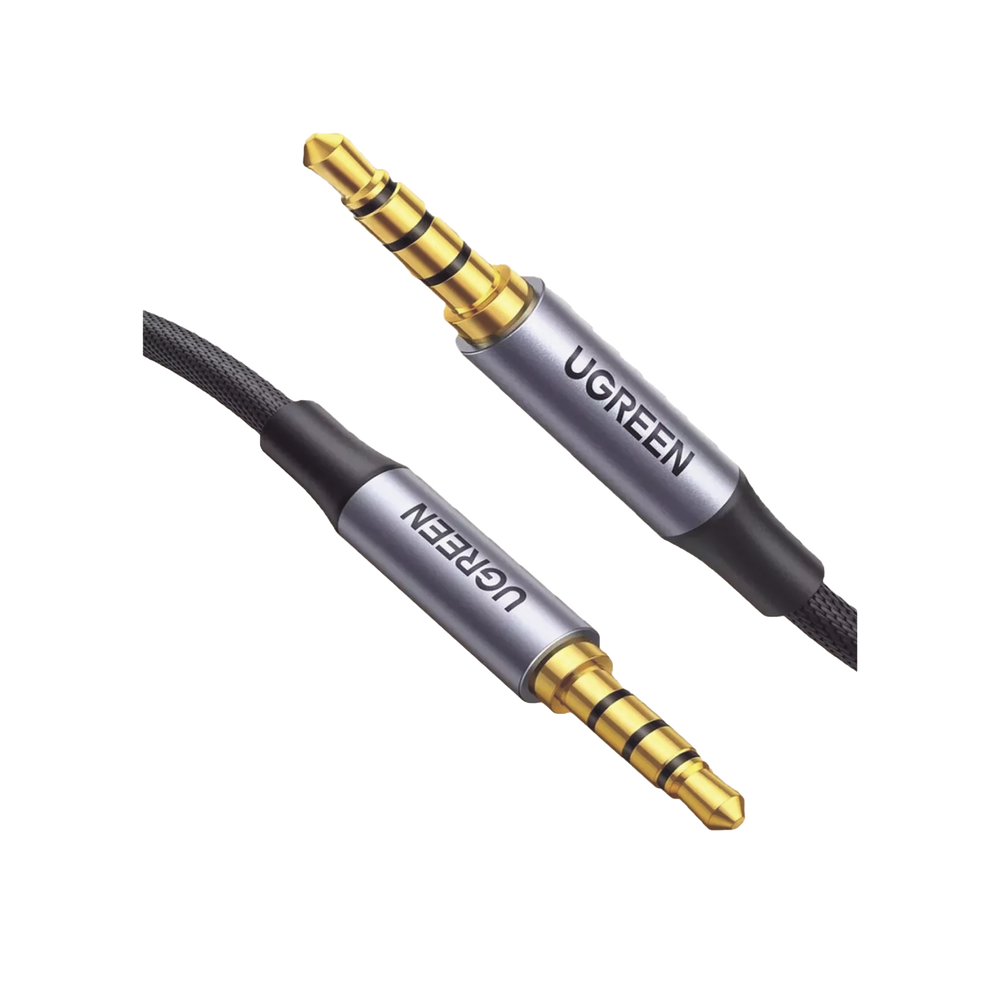 Cable Auxiliar de 3.5mm / Cable Audio Estéreo / Núcleo de Alambre de Cobre Esmaltado / Carcasa de Aluminio Azul + Nylon Trenzado /  Soporta Micrófono / 2 Metros