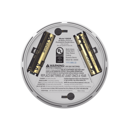 Detector de Humo Compacto Fotoeléctrico Autónomo | Batería Reemplazable AA | Modelo 21031428 | Paquete de 6