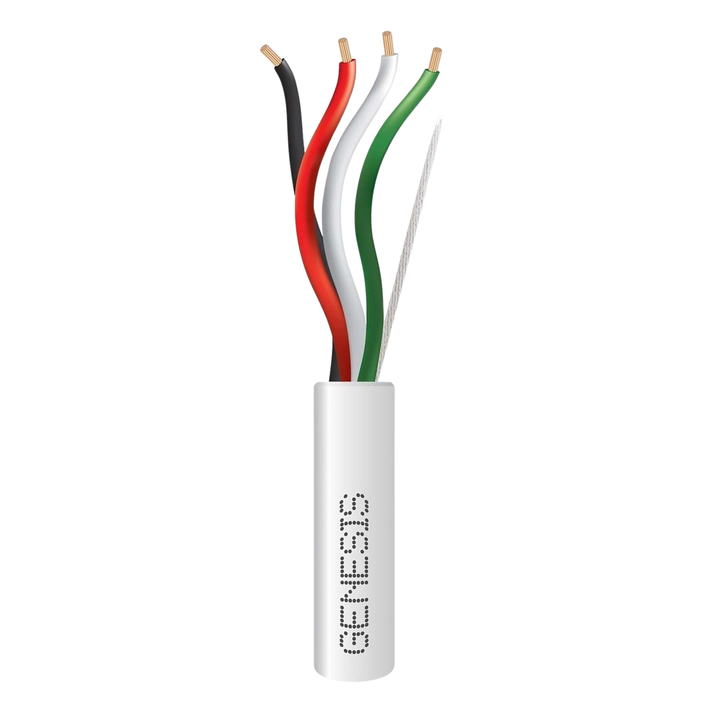 Bobina de 152 Metros (500 Pies) / Cable de Cobre / 4 x 18 AWG / Riser / Color Blanco / Para Aplicaciones de Alarmas de Intrusión/Control de Acceso/ Automatización / Interfonos y Tv Porteros