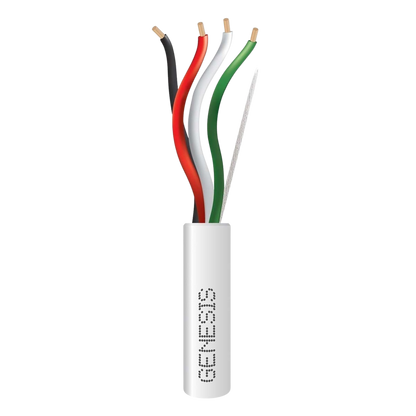 Bobina de 152 Metros (500 Pies) / Cable de Cobre / 4 x 18 AWG / Riser / Color Blanco / Para Aplicaciones de Alarmas de Intrusión/Control de Acceso/ Automatización / Interfonos y Tv Porteros