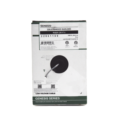 Bobina de 305 Metros (1000 Pies) de Cable / 6 x 22 AWG Blindado / Riser / Color Gris / Para Aplicaciones de Audio, Seguridad y Control