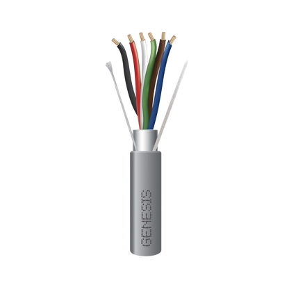 Bobina de 305 Metros (1000 Pies) de Cable / 6 x 22 AWG Blindado / Riser / Color Gris / Para Aplicaciones de Audio, Seguridad y Control