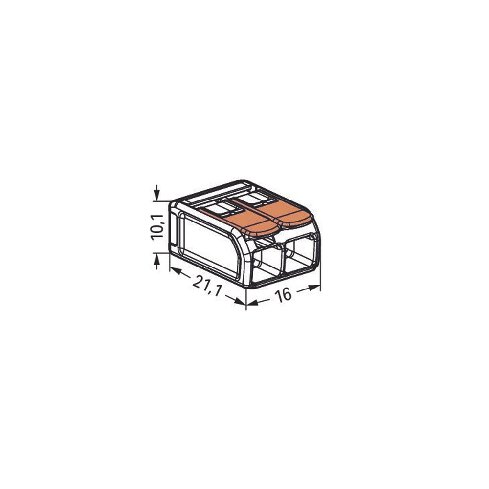 Borne de Conexión con Palancas / Serie 221 / 6 mm² Máximo / 30 A / 300 V / Transparente / T85 / CAGE CLAMP® / Conexión Lateral